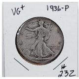 1936-P  Walking Liberty Half Dollar  VG+