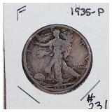 1935-P  Walking Liberty Half Dollar  F