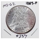 1889-P  Morgan Dollar   MS-62