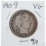 1909  Barber Half Dollar   VG