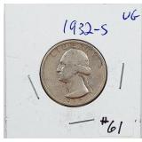 1932-S  Washington Quarter   VG  Key date