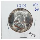 1957  Franklin Half Dollar   MS-64