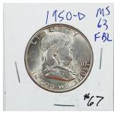 1950-D  Franklin Half Dollar   MS-63 FBL
