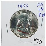 1953  Franklin Half Dollar   MS-64 FBL
