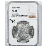 1885-O  Morgan Dollar   NGC MS-63