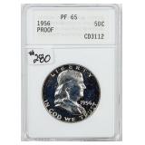1956  Franklin Half Dollar   Ols ANA Graded PF-65