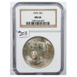 1923  Peace Dollar   NGC MS-64