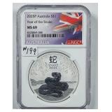2025P  Australia  $1  Year of the Snake  NGC MS-69