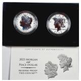 2023-S  Morgan & Peace Dollar  Reverse Proof  set