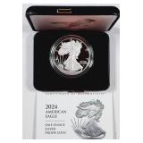 2024-W  $1 Silver Eagle   Proof   Box & COA