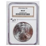 1994  $1 Silver Eagle   NGC MS-69