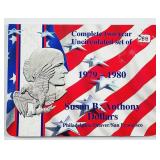 1979 & 1980 P-D-S sets of Susan B. Anthony Dollars