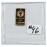 Scottsdale Mint  1 Gram .9999 Fine gold bar