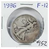 1936  Walking Liberty Half Dollar   F-12