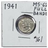 1941  Mercury Dime   MS-62 Full Bands