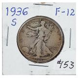 1936-S  Walking Liberty Half Dollar   F-12