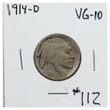 1914-D  Buffalo Nickel   VG-10