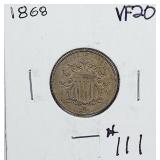 1868  Shield Nickel   VF-20