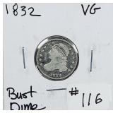 1832  Bust Dime   VG