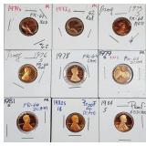 Lot of 9  Lincoln Cents   Proof   1971-S - 1984-S