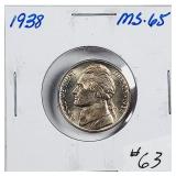 1938  Jefferson Nickel   MS-65