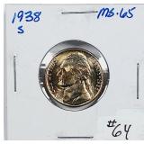 1938-S  Jefferson Nickel   MS-65