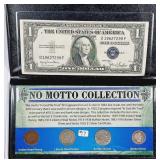 No Motto Collection  Coins & $1 Silver Certificate