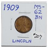 1909  Lincoln Cent   MS-62 BN