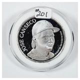 Jose Canseco  40/40  MVP 1 troy oz .999 silver rd