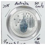 2015  Australia War inn the Pacific 1/2 oz silver