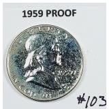 1959  Franklin Half Dollar   Proof