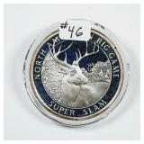 North American Big Game  Elk  1 oz .999 silver