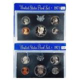 2  1971  US. Mint Proof sets