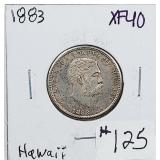 1883  Hawaii  25 Cents   XF-40  Hard to find