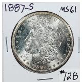 1887-S  Morgan Dollar   MS-61