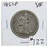 1857-P  Seated Liberty Half Dollar   VF
