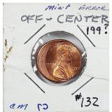 199?  Lincoln Cent  'Off-center' error