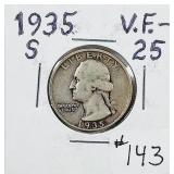 1935-D  Washington Quarter   VF-20