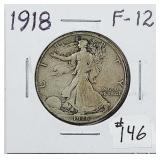 1918  Walking Liberty Half Dollar   F-12