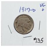 1917-D  Buffallo Nickel   VG+