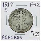 1917-S  Reverse  Walking Liberty Half Dollar  F-12