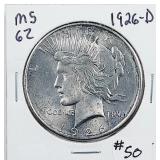 1926-D  Peace Dollar   MS-62