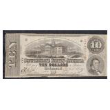 $10 Confederate State of America  Cut cancel