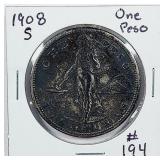 1909 S US-Philippines One Peso 0.900 Silver Coin