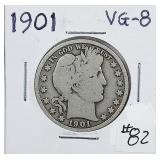 1901  Barber Half Dollar