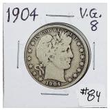 1904  Barber Half Dollar  VG-8