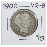 1902  Barber Half Dollar  VG-8