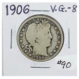 1906  Barber Half Dollar   VG-8