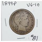 1899-P  Barber Half Dollar  VG-10