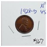 1928-D  Lincoln Cent   XF-45